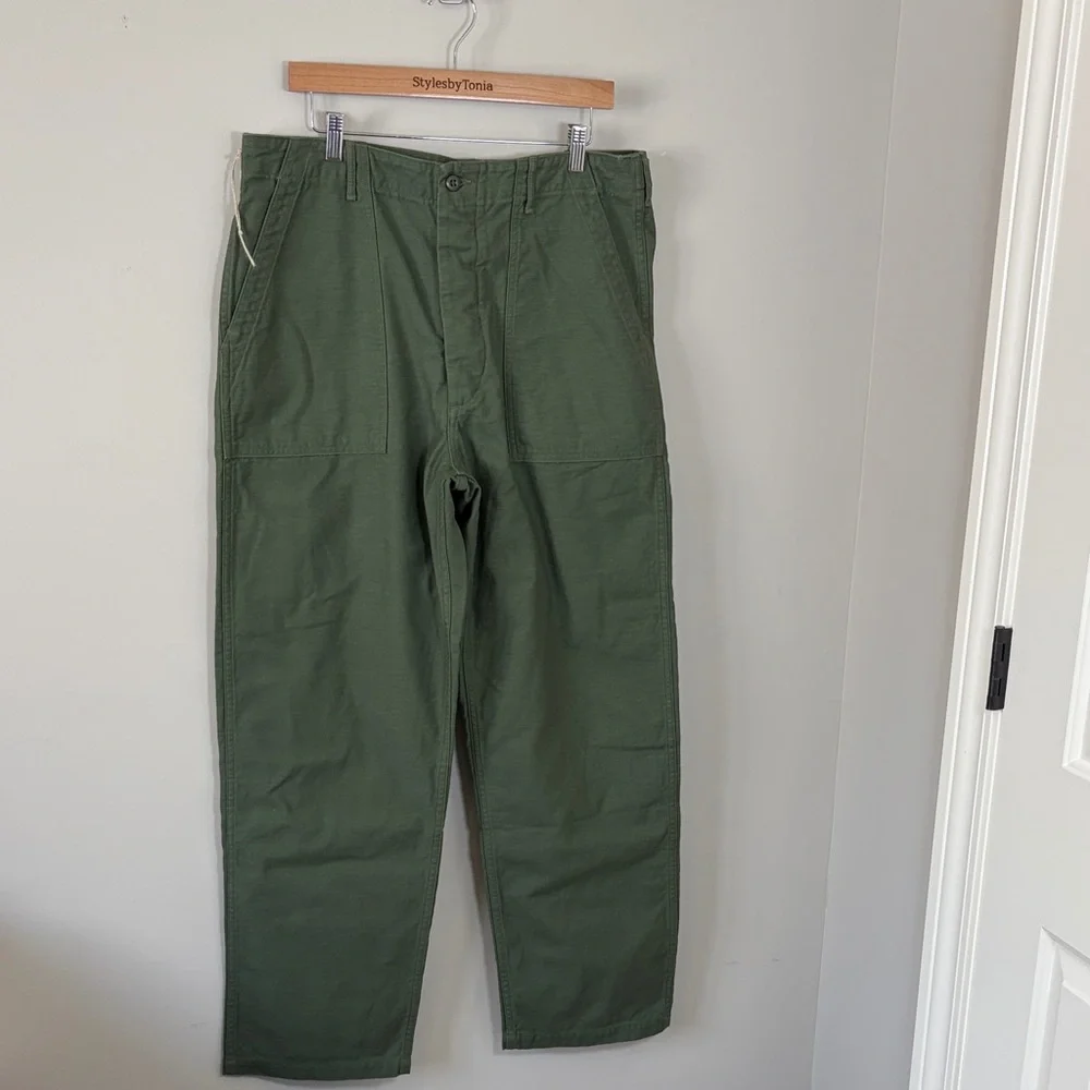 ORSLOW Regular Fit Fatigue Pants Army Green Mens Military Pockets Sz US XL - Picture 5 of 14